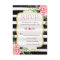Romantic Floral Gold Glitter B&W Striped RSVP