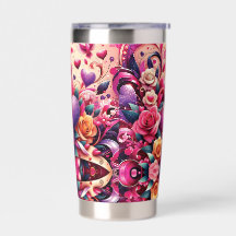 Romantic Floral Heart Tumbler Wrap – 20 oz