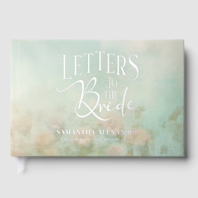 Romantic Floral Letter To The Bride Elegant Modern Foil Guest Book (Front)