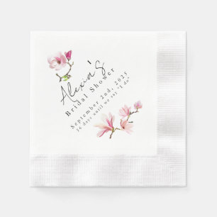 Romantic Floral Magnolia Bridal Shower Napkin