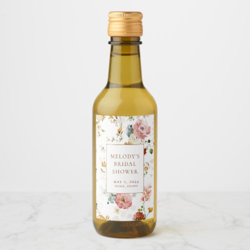 Romantic Floral Mini Wine Bottle Labels