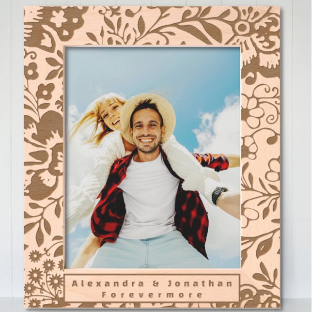 Romantic Floral Newlywed Wedding   Engraved Frames (Creator Uploaded)