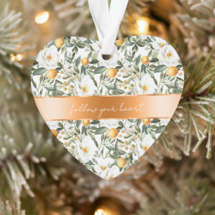 Romantic Floral Oranges Sicily Italian Ornament