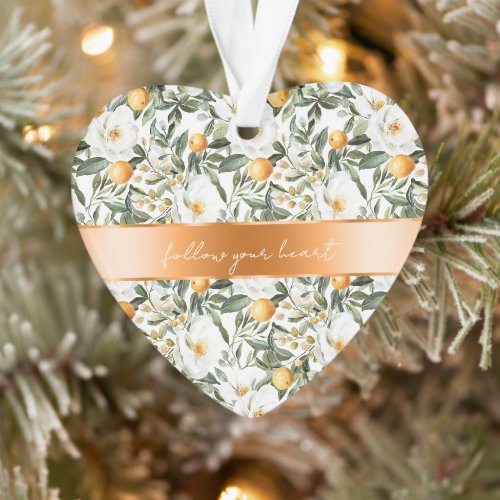 Romantic Floral Oranges Sicily Italian Ornament