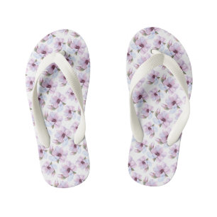 Romantic Floral Pattern Kid's Flip Flops