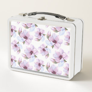 Romantic Floral Pattern Metal Lunch Box