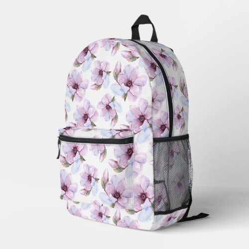 Romantic Floral Pattern Printed Backpack