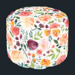 Romantic Floral Pattern Round Pouf<br><div class="desc">Romantic Floral Pattern Round Pouf</div>