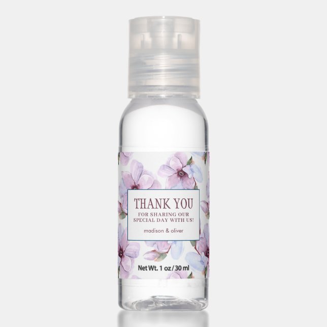 Romantic Floral Pattern - Thank You Hand Sanitizer (Front)