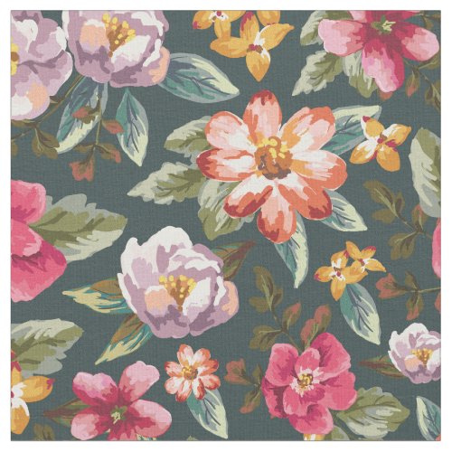 Romantic Floral Pattern  Vintage Flowers Fabric