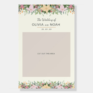 Romantic Floral Photo Booth Backdrop Foam Board