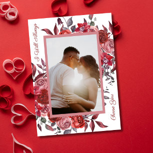 Romantic Floral Photo I Love You Valentine's Day Holiday Card