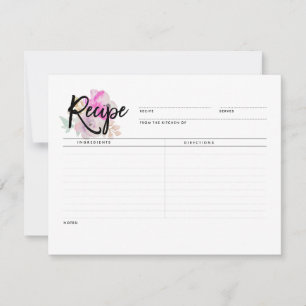 Romantic Floral Recipe Cards