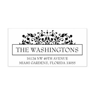 Romantic Floral Return Address Stamp for Envelopes