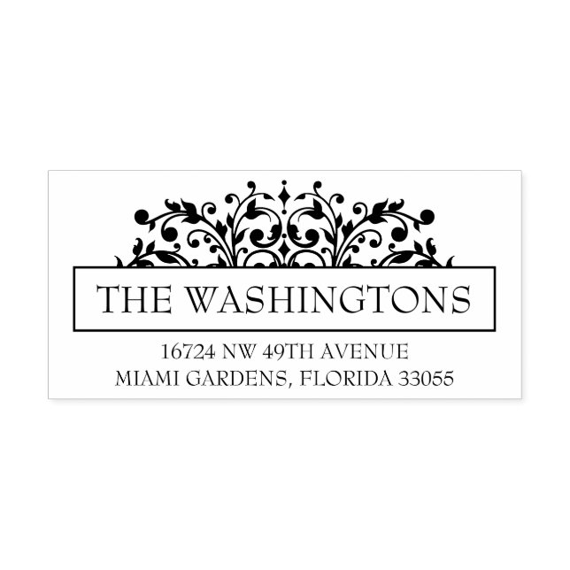 Romantic Floral Return Address Stamp for Envelopes (Imprint)