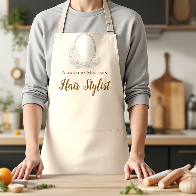 Romantic Floral Salon Hair Stylist Apron (Creator Uploaded)
