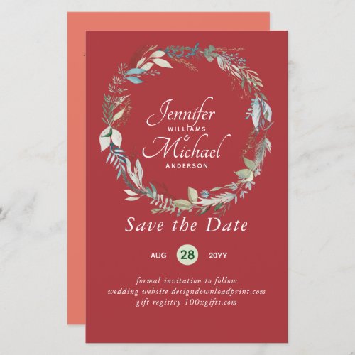 Romantic Floral Save The Date Lots of Color Themes