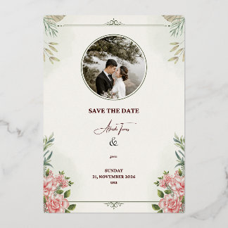 Romantic Floral “Save the Date” Wedding Card – Ele