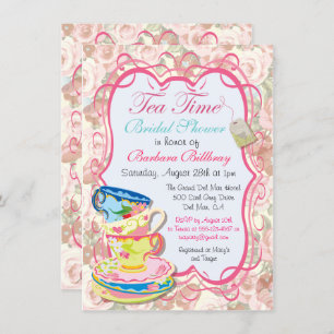 Romantic Floral Tea Party Invitation