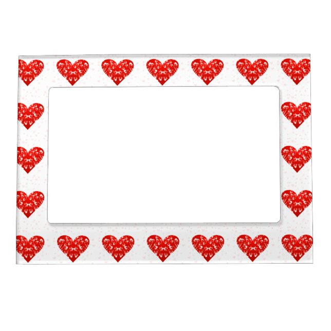 Romantic Floral Valentine Heart Magnetic Frame (Front)