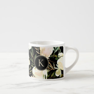 Romantic Floral Vanilla Green Watercolor Espresso Cup