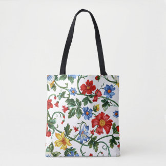 Romantic Floral Vine Tote Bag