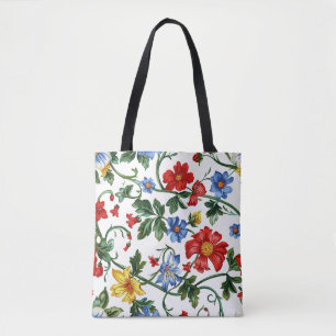 Romantic Floral Vine Tote Bag