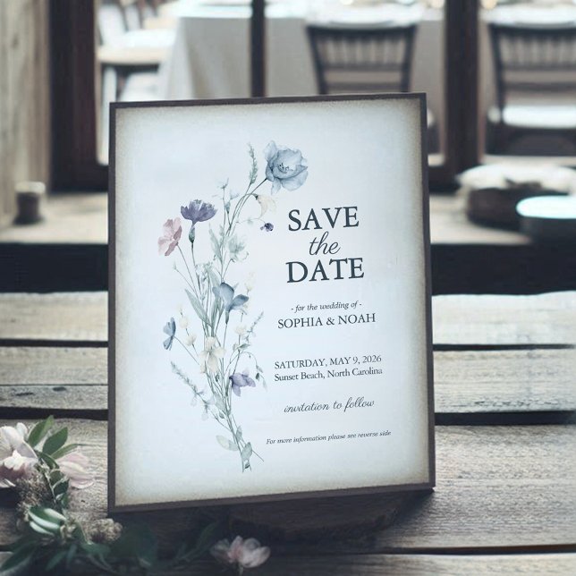 Romantic Floral Water Color Save the Date Card (Creator Uploaded)