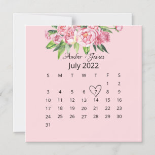 Romantic Floral Watercolor Peonies Save The Date Magnetic Invitation
