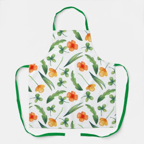 Romantic Floral Watercress Flowers Novelty Kitchen Apron