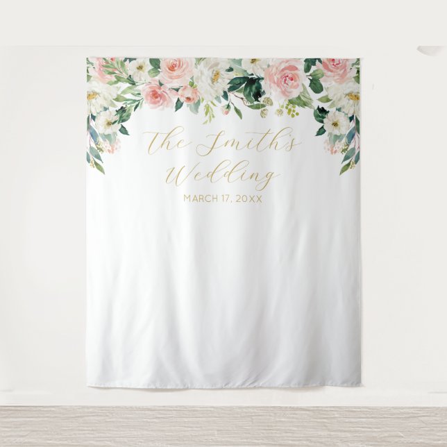 Romantic Floral Wedding Backdrop (Front)