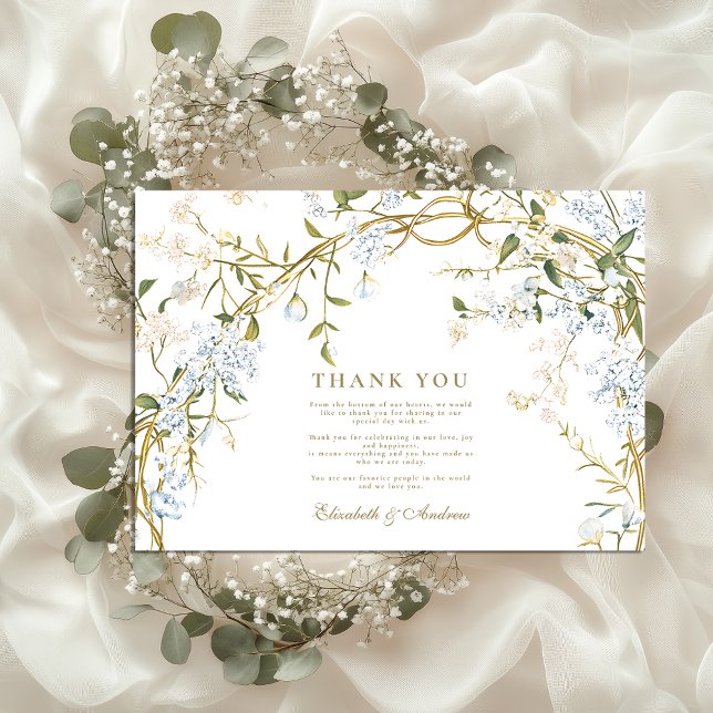 Romantic Floral Wedding Design  Thank You Card (Creator Uploaded)