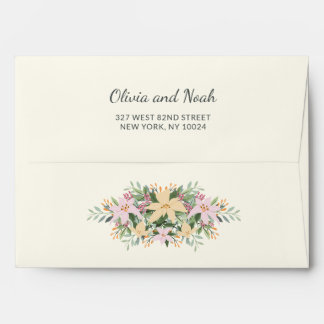 Romantic floral wedding envelope