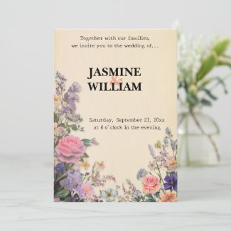 🌹 Romantic Floral Wedding Invitation 💒🌼
