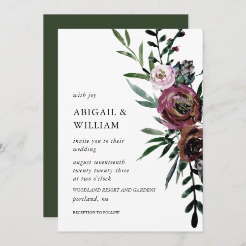 Romantic Floral Wedding Invitation