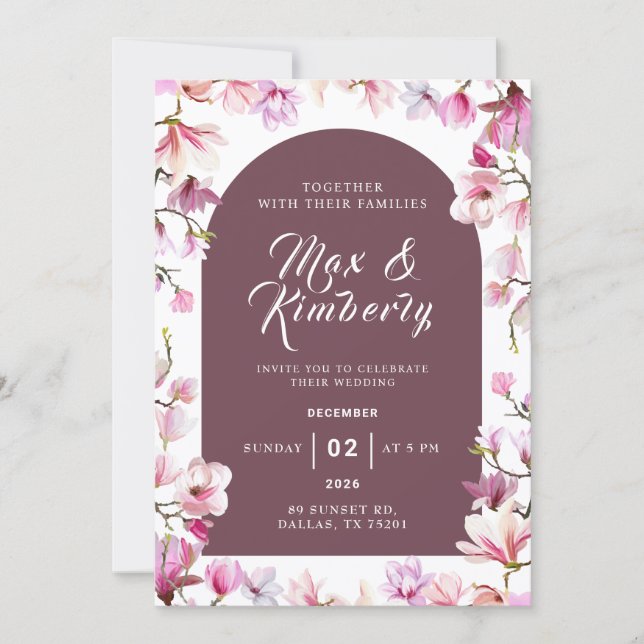 Romantic Floral Wedding Invitation (Front)