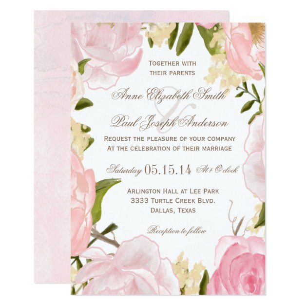 Romantic Floral Wedding Invitation