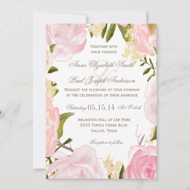 Romantic Floral wedding invitation | Zazzle