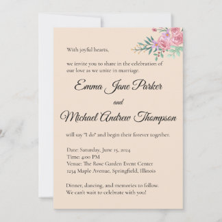 Romantic Floral Wedding Invitation