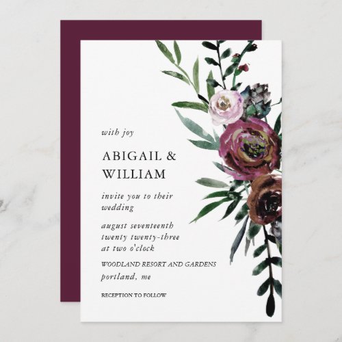 Romantic Floral Wedding Invitation