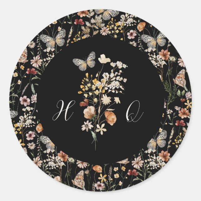 Romantic Floral Wedding Invitation Envelope Seal (Front)