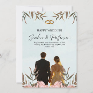 Romantic Floral Wedding Invitation Template, Water