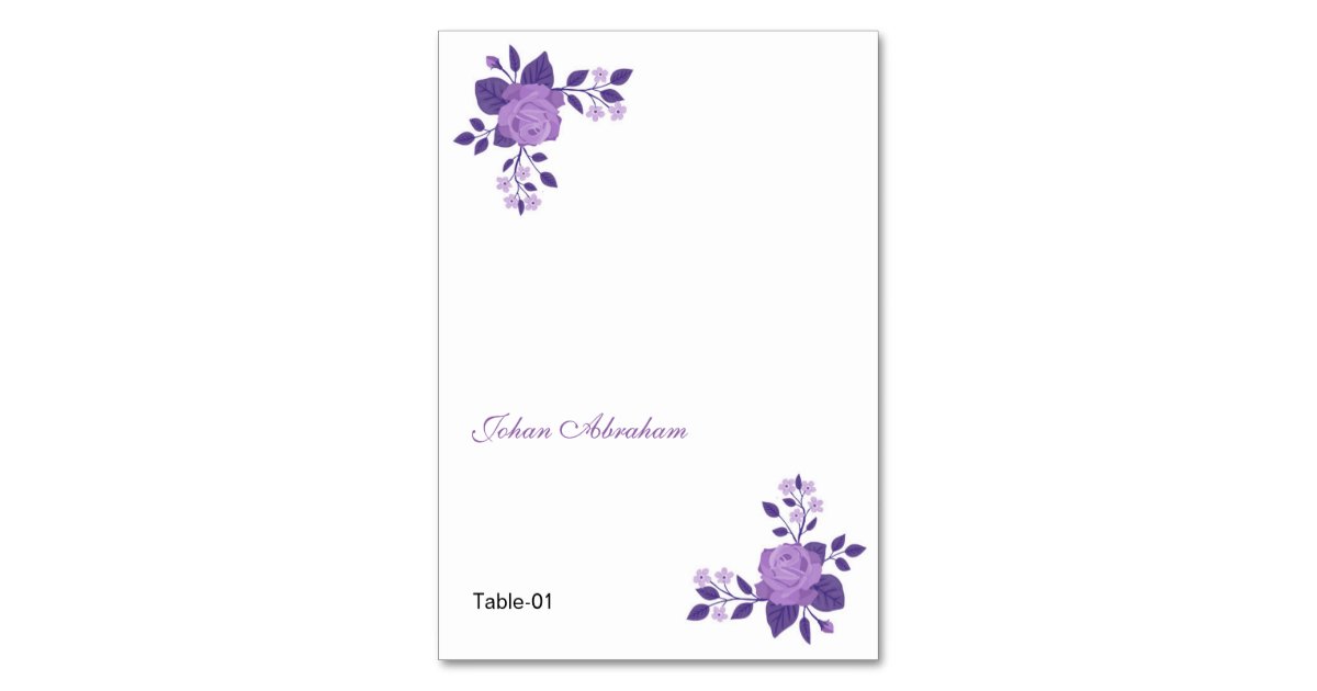 Romantic Floral Wedding Place card Zazzle