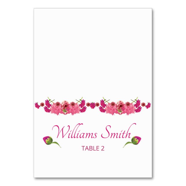 Romantic Floral Wedding Place card (Front)
