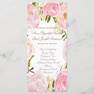 Romantic floral Wedding Program