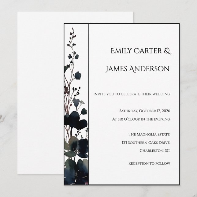 Romantic Floral Wedding Soft Elegant Invitation (Front/Back)