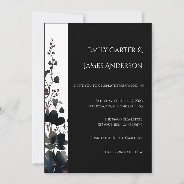 Romantic Floral Wedding Soft Elegant Invitation (Front)