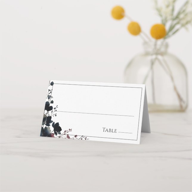 Romantic Floral Wedding Soft Elegant Place Card (Front)