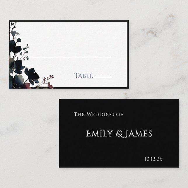 Romantic Floral Wedding Soft Elegant Place Card (Front/Back)