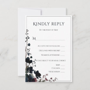 Romantic Floral Wedding Soft Elegant RSVP Card